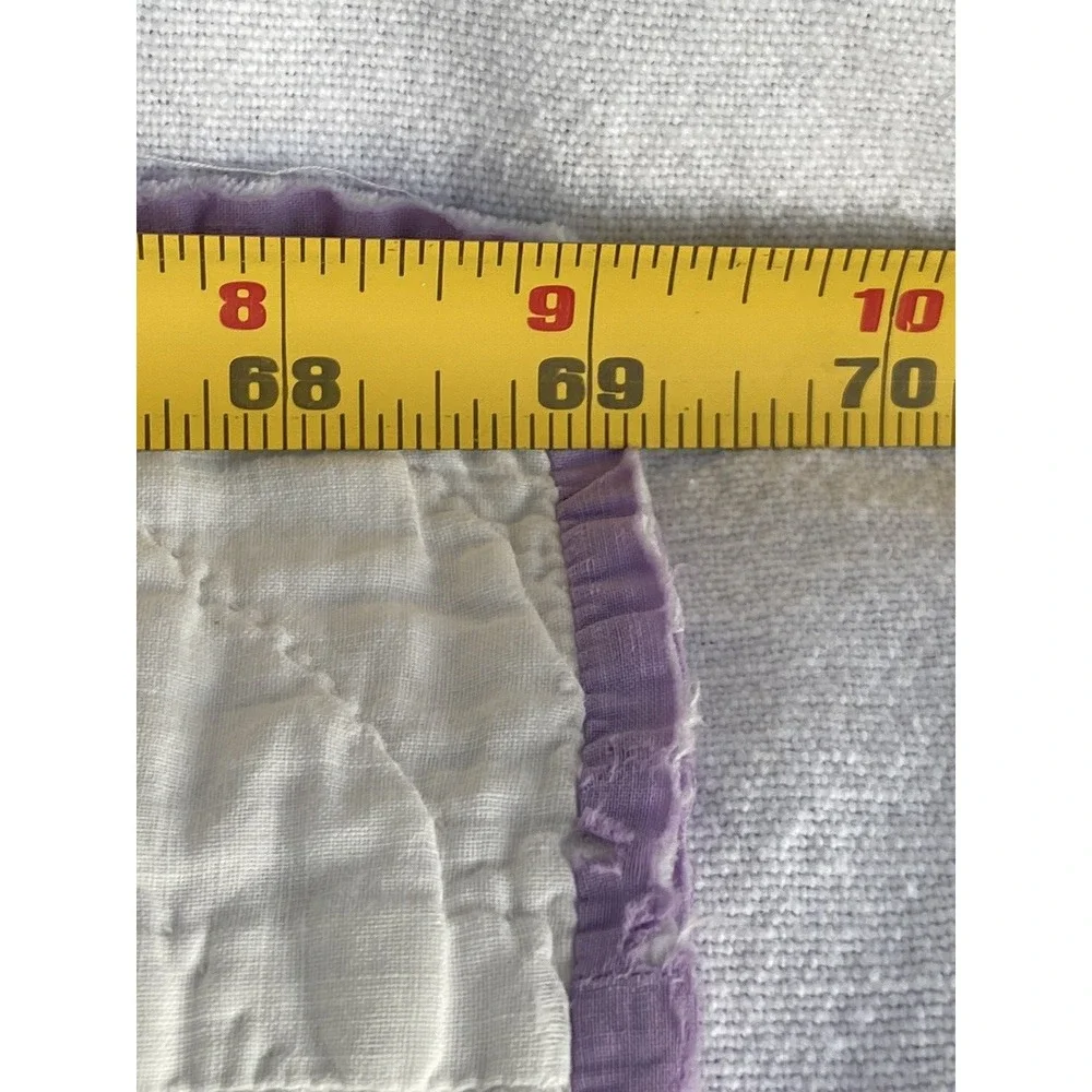 1927 Vintage Quilt Lilac Purple Embroidered Flower Hand Stitched 69